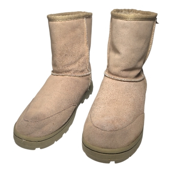 EMU Ridge Australia Sheepskin Mid-Calf Boots Beige Suede Women's Size 11 - Picture 3 of 7